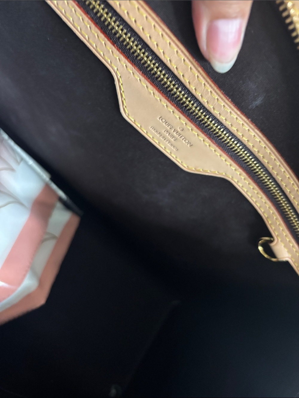 Louis Vuitton Patent Monogram Satchel in Deep Burgundy with Vachetta Trim - Picture 4 of 9